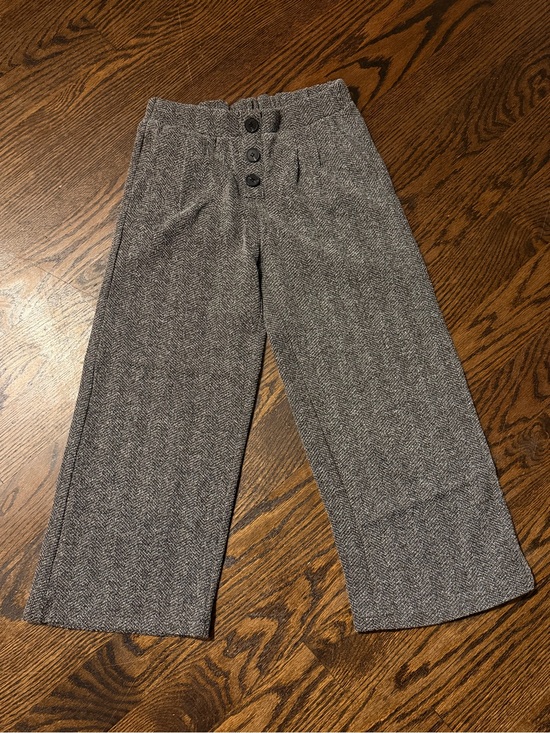 Other - ZARA WIDE LEG Kids Gray Herringbone Wide-Leg Pants